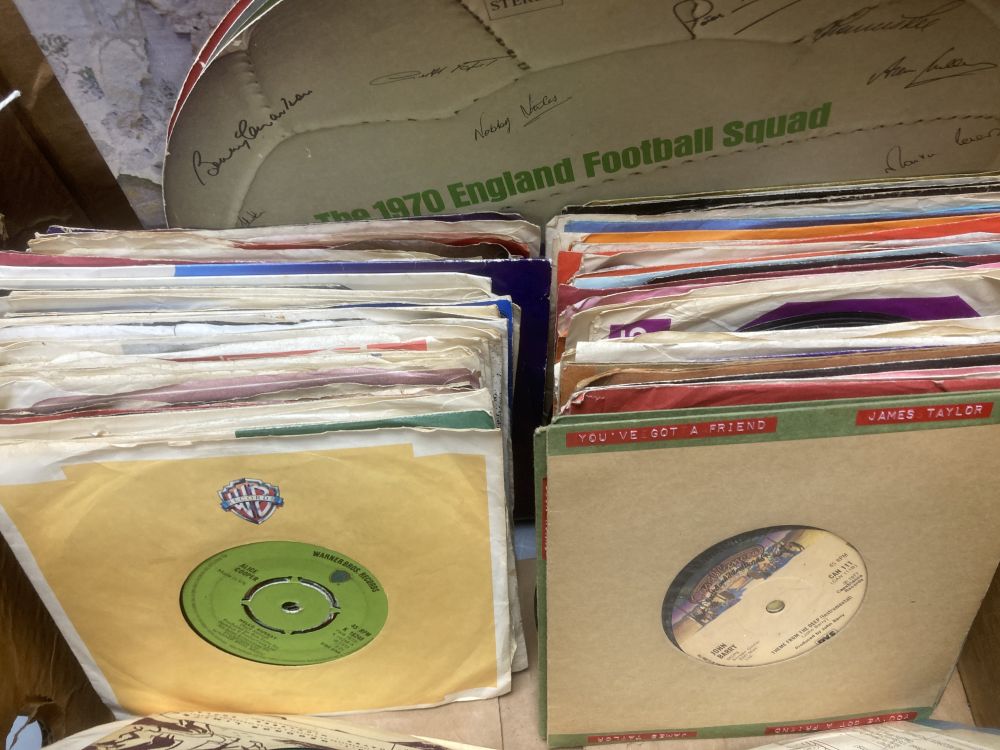 Rock and Pop, a collection of LP and 45rpm vinyl records, including Led Zeppelin, Zoso, 1971,